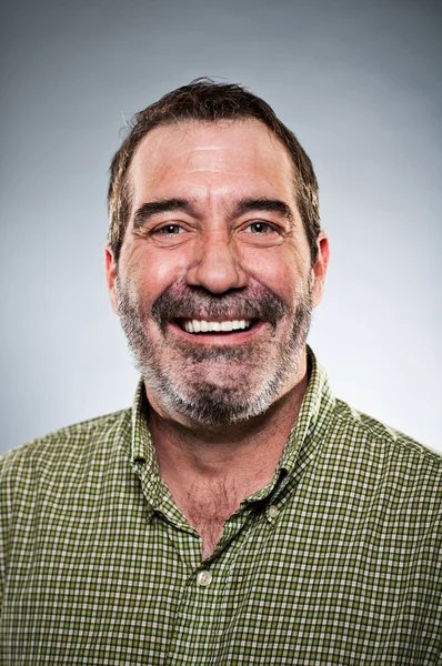 Mature Caucasian Man Smiling Portrait — Stock Photo, Image