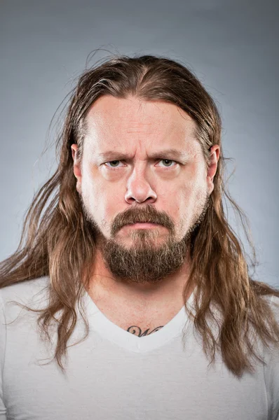 Caucasian Man With Long Hair — Stock Photo, Image