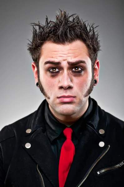 Young Man Dressed As An Emo Goth. — Stock Photo, Image