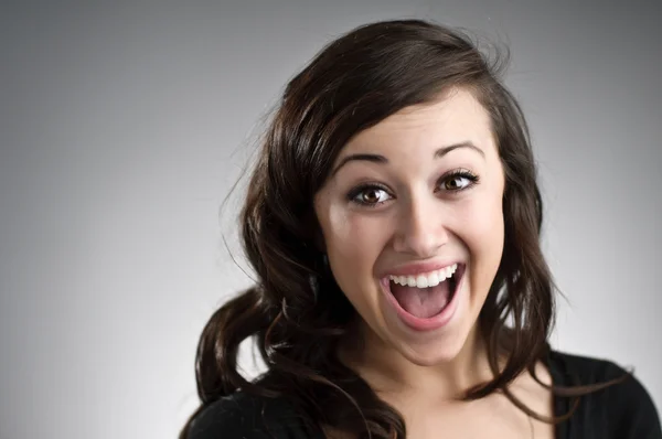 Very Excited Young Caucasian Woman — Stock Photo, Image