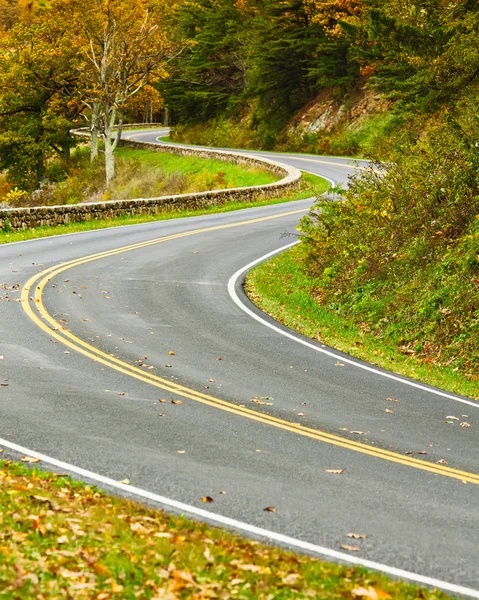 S-gebogen weg op skyline drive — Stockfoto