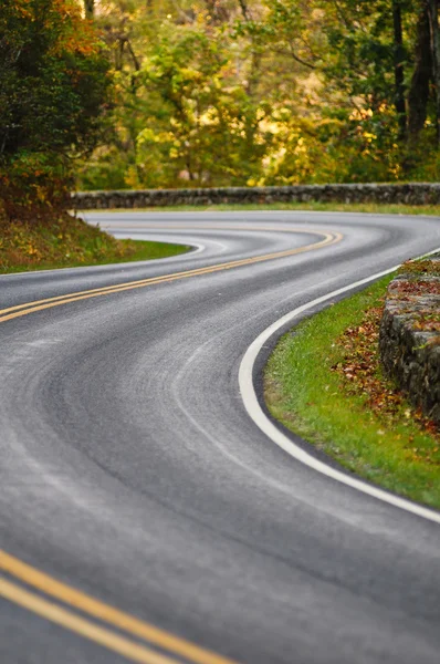 S-curve weg skyline drive — Stockfoto