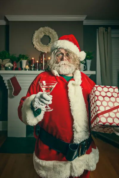 Bad Santa Getting Wasted On Christmas Stock Photo
