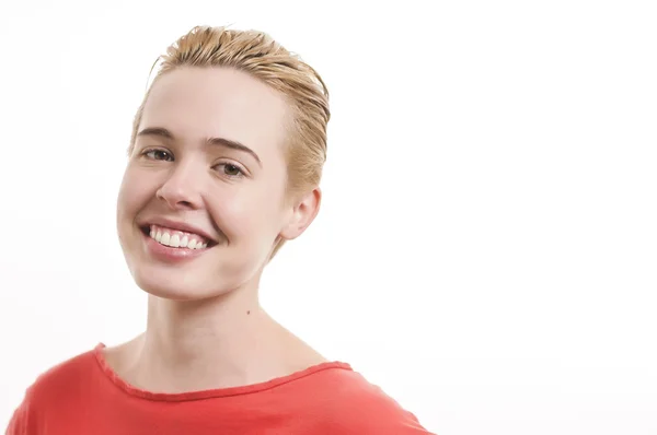 Beautiful Young Caucasian Woman Smiling Portrait — Stock Photo, Image