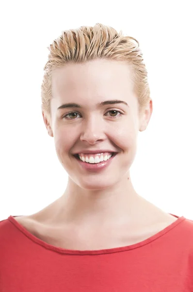 Beautiful Young Caucasian Woman Smiling Portrait — Stock Photo, Image