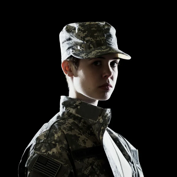 Soldado do Exército Feminino dos EUA — Fotografia de Stock