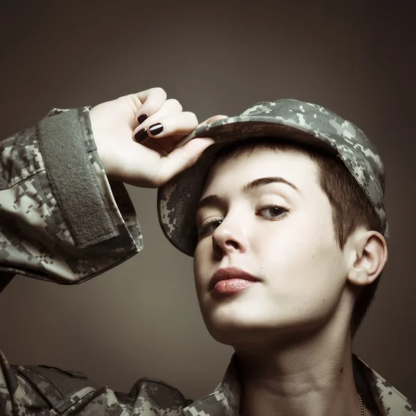 Androgynous Soldier Stock Photo