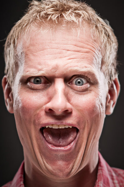 Caucasian Man Making A Face