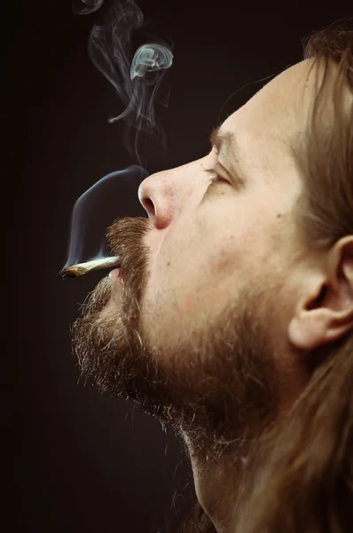 Metal Dude Portrait Smoking — Stock Photo, Image