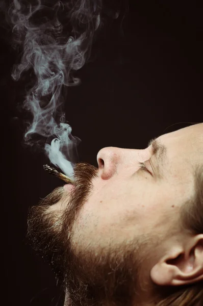 Metal Dude Portrait Smoking — Stock Photo, Image