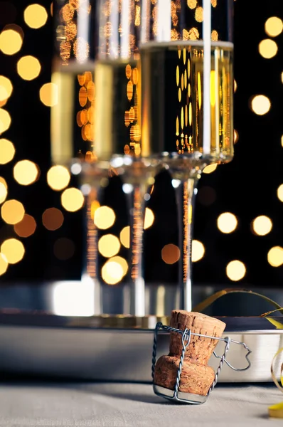 Nyårsafton champagne — Stockfoto