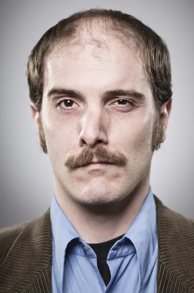 Young professor with mustaches — Stock Photo, Image