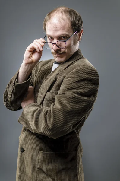 Ung professor med mustascher — Stockfoto