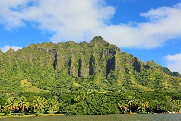 View at Kualoa Cliffs from Fishpond — Stock Photo, Image