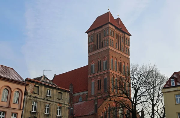 Věž Kostela Jakuba Torun Polsko — Stock fotografie