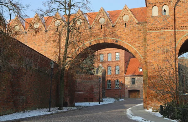 Street Gdanisko Gate Teutonic Castle Torun Poland —  Fotos de Stock