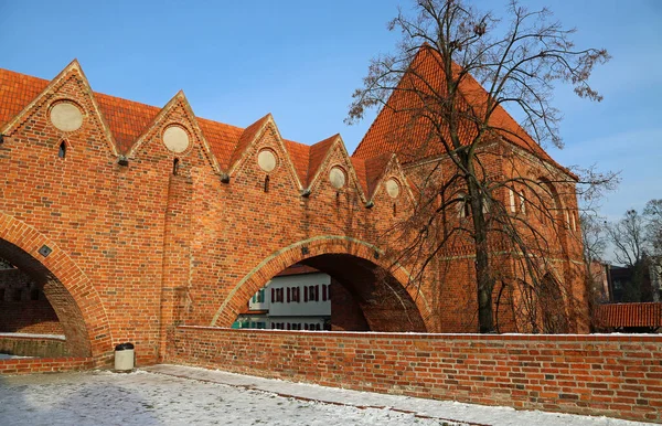 Mur Obronny Wieża Gdańska Zamek Krzyżacki Toruń Polska — Zdjęcie stockowe
