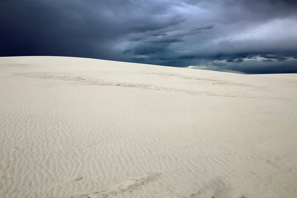 White Dune Cloudy Sky White Sands National Park New Mexico — Stock Photo, Image