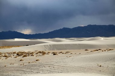 Tularosa Havzası 'ndaki beyaz kum tepeleri - Beyaz Kumlar Ulusal Parkı, New Mexico