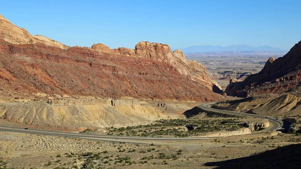 Snaking Road Panorama Spotted Wolf Canyon Utah — Stock Photo, Image