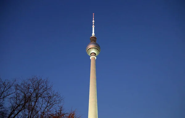 Paesaggio Con Torre Notte Berlino Germania — Foto Stock