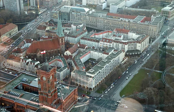 Pohled Televizní Věže Nikolaiviertel Berlín Německo — Stock fotografie