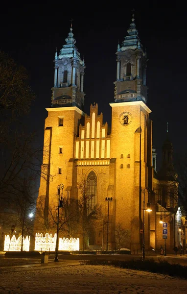 Poznan Cathedral Vertical Ostrow Tymski Poznan Poland — Fotografia de Stock