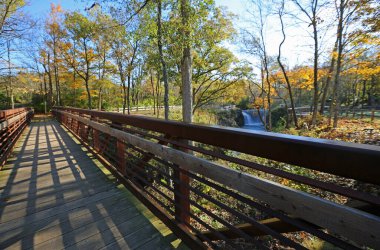 The bridge and falls - Cedar Cliff Falls - Indian Mound Reserve, Ohio