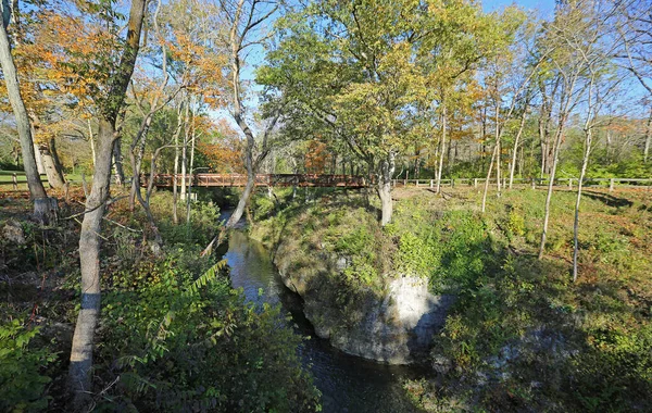 Massies Creek Bridge Indian Mound Reserve Ohio — Zdjęcie stockowe
