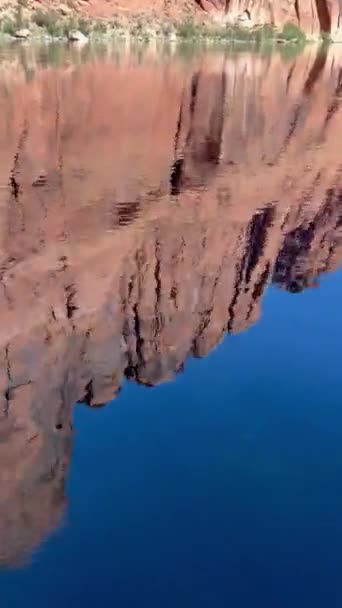 Reflection Colorado River Gorge Page Arizona — Stock video