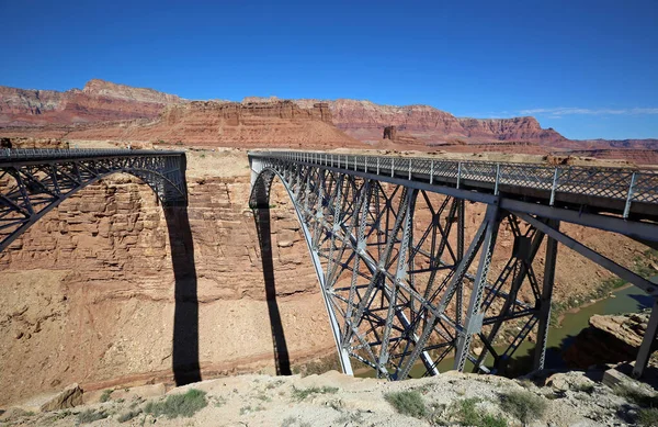 View Two Bridges Navajo Bridge Page Arizona — Stock Photo, Image