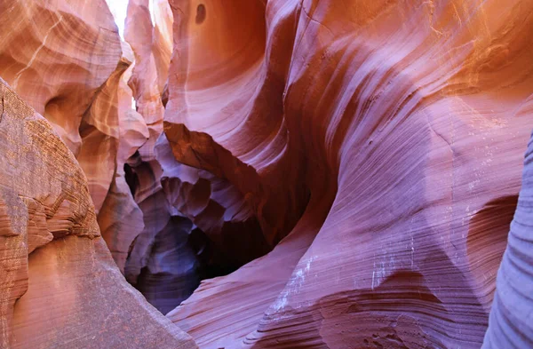 Färgglada Sandsten Hemliga Antelope Canyon Page Arizona — Stockfoto