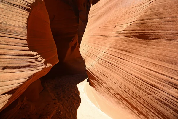 줄무늬 Secret Antelope Canyon Page Arizona — 스톡 사진