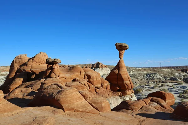 Formazione Con Fungo Rosso Grande Scalinata Monumento Nazionale Escalante Utah — Foto Stock