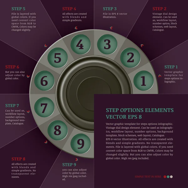 Retro infographics ontwerpsjabloon (stappen of opties) — Stockvector