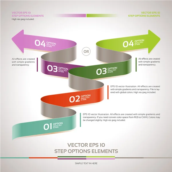 Moderne zigzag infographic, stappen papier strip sjabloon. — Stockvector