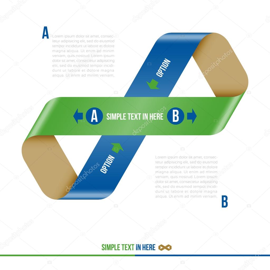 Mobius strip of paper. Vector option infographic.