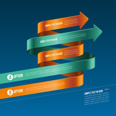 adımları kağıt şerit şablonu. vektör seçeneği Infographic.