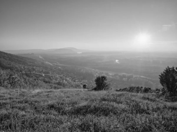 Widok Zachód Słońca Góry Sandberg Czerni Bieli Słowacja — Zdjęcie stockowe