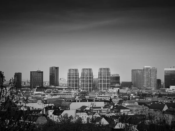 Tre Torn Zaha Hadid Svart Och Vitt Bratislava Stadsbild Slovakien — Stockfoto