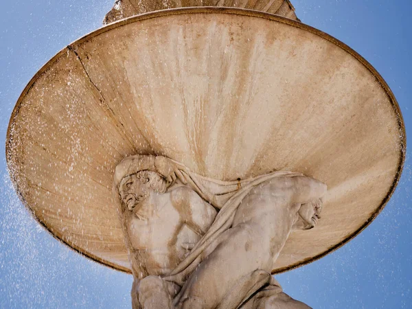 Barocco Residenza Fontana Uomini Scultura Dettaglio Salisburgo Austria — Foto Stock