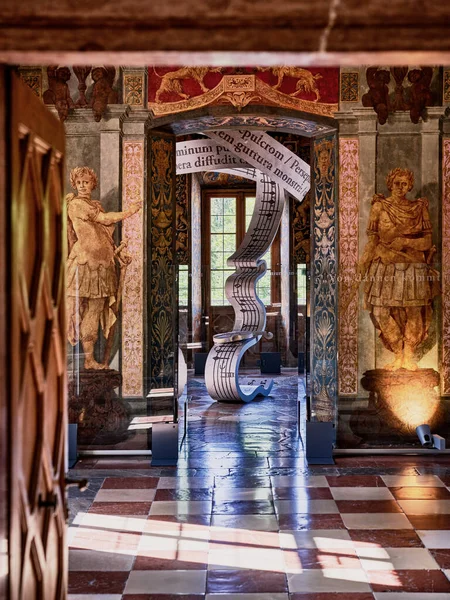 Belo Interior Palácio Hellbrunn Áustria — Fotografia de Stock
