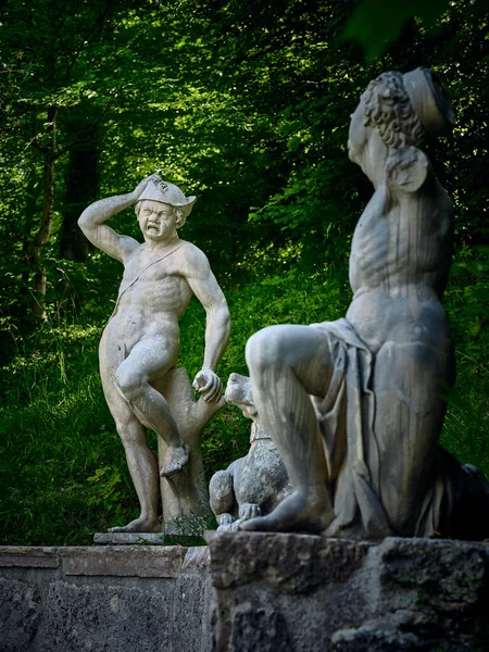 Statues Wassespiele Park Hellbrunn Palace Austria — Foto Stock