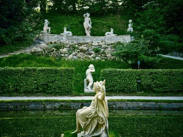 Statues Wassespiele Park Hellbrunn Palace Austria — Stock Photo, Image