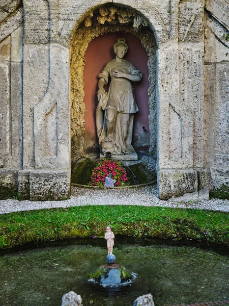 Statue Wassespiele Park Hellbrunn Palace Austria — Foto Stock