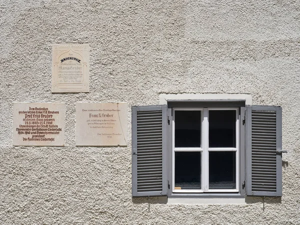 Front Museum Plaques Franz Gruber Composer Song Silent Night Hallein — Fotografia de Stock