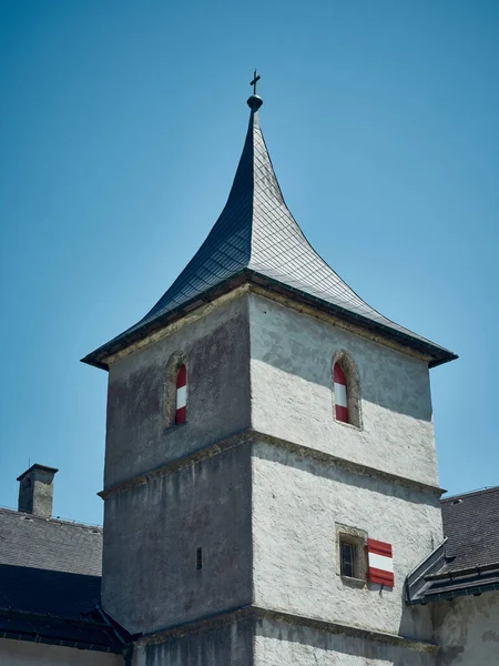 Detail Tower Medieval Hohenwerfen Castle Austria — Foto Stock