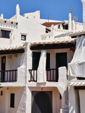Binibeca Vell white village architecture  in Menorca island, Spain