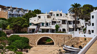 Binibeca Vell white village architecture  in Menorca island, Spain