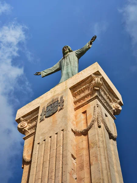 Statue Christ Mount Toro Mercadal Menorca Spain — Foto Stock